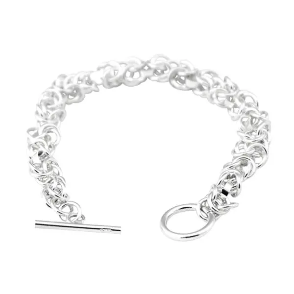 narrow-sterling-silver-chain-mail-bracelet-medieval-inspired-jewelry-bracelet-925