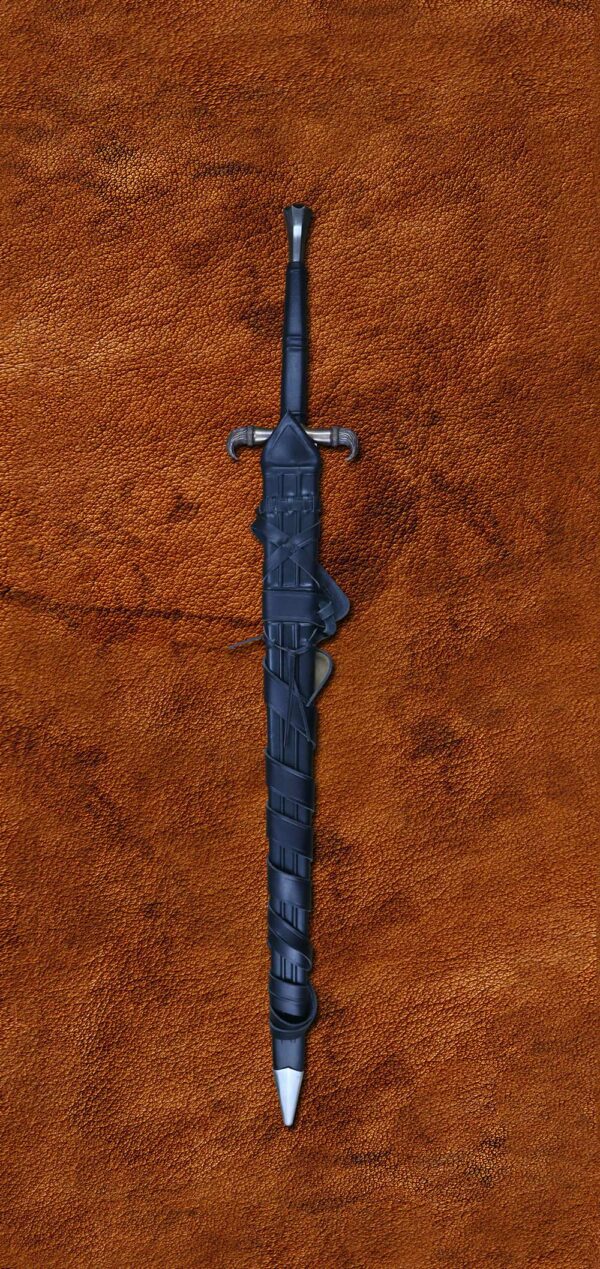 erland-sword-folded-steel-blade-forged-sword-medieval-weapon-darksword-armory-in-scabbard